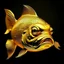 Placeholder: a golden fish with man face