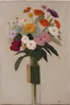 Placeholder: Euan Uglow oil painting tufting tapestry exotic flowers bouquet