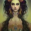 Placeholder: portrait,"Insanely detailed photograph of a beautiful Queen of the light Goddess,gorgeous clean face, highly intricate dress,intricately designed colorful stainedglass decorations in hair,ominous,elegant, highly detailed hair, digital painting, artstation, concept art, smooth, sharp focus, illustration, art by artgerm and greg rutkowski, alphonse mucha,Dan witz, 8 k,looking downward,album cover art,fantasy