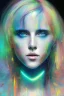 Placeholder:  Danish singer MØ face,neon tones,Abstract Yoji Shinkawa,