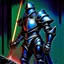 Placeholder: fantasy space knight 90's tcg art