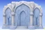 Placeholder: a blue hemimorphote gothic_arab gate in a cerussite crystal wall