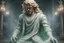 Placeholder: highly detailed marble and jade statue on a plint of a young man. long blond hair and short beard, full body shot, invisible gloves, , volumetric fog, Hyperrealism, breathtaking, ultra realistic, unreal engine, ultra detailed, cyber background, Hyperrealism, cinematic lighting, highly detailed, breathtaking, stunning environment