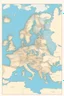 Placeholder: European countries are viewed from space, roads, cities, signs are visible. Highlight the names of the countries on the map. The clouds are naturalistic