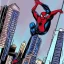 Placeholder: GIANT SPIDER MAN CLIMBING A SKYSCRAPER IN COMIC BOOK STYLE