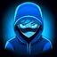 Placeholder: Epic blue cartoon profile picture for my youtube channel in a black void with hoodie