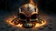 Placeholder: alien skull iron rust burning floor