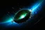 Placeholder: A supernova explosion's blast wave is spreading in a circle outward in all directions, overtaking green and blue worlds, ripping them apart and spreading debris into a ring around the dead star.