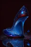 Placeholder: dark fantasy, intricate cover, a whimsical fairytale, translucent shoe made of blue glass with drops of crimson blood underneath