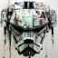 Placeholder: photorealistic at-at pilot helmet with weathered painting , illustration on coarse canvas by <agnes cecile> and <Yoji Shinkawa>, ornate and intricate details , soft smooth lighting, ultra detailed concept art,