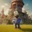 Placeholder: Full body, 3d render, homer simpson 1800's men style, 1800's hair style, 1800's men clothes style,riding horse, hyper realistic, octane render, unreal engine 5, 8k, palace background, uhd