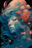 Placeholder: psychedelic creepy botanical woman face forward by james jean