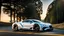 Placeholder: A sleek white shiny (((hypercar bentley))), its contours and details perfectly captured in a (((cinematic view))), zipping along a winding road under a beautiful blue black night sky