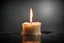 Placeholder: a melted candle flickering in the dark, high definition, dark - blurred background