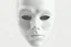 Placeholder: create a pure white mask, the mouth is pure black, realistic, digital art, high resolution, the eyes are black but with little red sparks inside of them