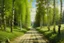 Placeholder: Peder Mork Monsted style birch trees, a wide dirt road in the middle, With colors by Peder Mork Monsted