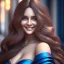 Placeholder: (best quality, 4k, 8k, highres, masterpiece:1.2), ultra-detailed, (realistic, photorealistic, photo-realistic:1.37),hyper realistic, full body gorgeous smiling 1woman,long hair,looking at viewer,realistic proportions,blue eyes,hair ornament,dress,very long hair,flower,blonde hair,parted lips,necklace,white dress,blonde hair,lips,blurry background,freckles,realistic,head wreath, pink flower,realistic portrait