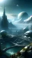 Placeholder: sci fi planet, alpine city, mysterious