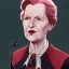 Placeholder: Portrait of a 30 year old witch like Margaret Thatcher and Mary Poppins