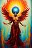 Placeholder: Freedom is a return to the essentiality of an unencumbered soul, that embryonic state of being prior to the shackles of culture and the oppression of others; Lowbrow Neo-futuristic Expressionism
