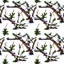 Placeholder: detailed Real Tree Camouflage made of sticks, twigs, leaves, pine branches, snow and dirt, white background, seamless repeatable texture pattern imitating a natural forest background