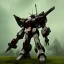 Placeholder: hyperrealistic shot, rusting and moss covered giant gundam, earth color palette, sharp focus, puddle reflection, tire water splash, refraction, rain and lightning on the horizon, shadowcast, detailed and intricate, cinematic composition, tilt shift photography