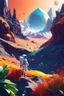 Placeholder: (((close midshot))), (((low poly art:2))), (astronaut), ultra detailed illustration of an environment on a dangerous:1.2 exotic planet with plants and wild (animals:1.5), (vast open world), astroneer inspired, highest quality, no lines, no outlines candid photography. by Lekrot