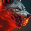 Placeholder: Wolf, Monster, horror, huge, red, orange, fire, blood, gore, teeth, 8K, cinematic lighting, sharp focus, masterpiece, expert