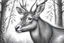 Placeholder: Deer gracefully roam the forest wearing their antlers like crowns of nobility. It’s a mesmerizing experience to spot a deer. - Pencil drawing.