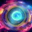 Placeholder: cosmos, metallic sky stars, sky blue light, blue light, green moons with neon rings, 8k resolution, detail