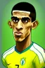 Placeholder: Bruno Kimaraes Rodriguez Moura Brazilian football player ,cartoon 2d