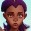 Placeholder: Portrait of a magical african witch little girl with brown hair