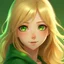 Placeholder: A girl with light blonde hair, green eyes, and cute