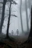 Placeholder: Spooky ghosts in a misty forest