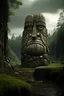 Placeholder: portrait in weird angle of huge crying rock giant in front of rock column in front of rock rocket on bumpy road in moist swamp planet , photo-realistic, shot on Hasselblad h6d-400c, zeiss prime lens, bokeh like f/0.8, tilt-shift lens 8k, high detail, smooth render, down-light, unreal eng