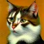 Placeholder: Portrait of a cat by Van Gogh