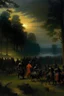 Placeholder: Black shadow warriors painted by George Inness