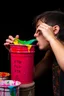 Placeholder: someone drinking paint from a paint bucket