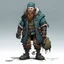 Placeholder: Cyperpunk dwarf with cybernetic legs, dressed with a coat and beanie