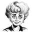 Placeholder: cartoon of young barbara windsor from eastenders black and white