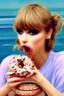 Placeholder: Taylor Swift eating doughnuts secretly