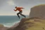 Placeholder: man jumping from the cliff by phil hale