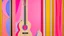 Placeholder: Polichinelle with Guitar Before the Stage Curtain; Ilya Bolotowsky; salmon to pastel pink to white gradient