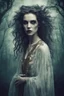 Placeholder: Conceptual surreal and otherworldly full body portrait photograph of a Vampire Sorceress , with highly detailed hair and facial features in the photographic style of Jerry Uelsmann, sharply focused, cross processed color image, 8k, cinematic quality