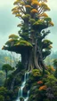 Placeholder: Cyber punk style Giant tree. with perfect eco system. Elevators. Terraformed layers. electricity. Garden. Trees. Waterfall. Vivid colors. Sony Alpha 7 50mm 1.8,medium shot, high-resolution image with fine details, citrine, ultra detailed,ultra realistic,extremely realistic,intricate,photorealistic,epic composition,masterpiece.