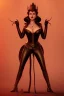 Placeholder: Lana Turner as evil queen in black leather, leather, busty, cleavage, angry, stern look. character design by cory loftis, fenghua zhong, ryohei hase, ismail inceoglu and ruan jia. unreal engine 5, artistic lighting, highly detailed, photorealistic, fantasy