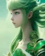 Placeholder: Detailed anime children girl, green hair, green dragon scale armour, intricate details, full body portrait, keep head in frame, slight smile, black Japanese motif, concept art, highly detailed, digital painting, concept art, sharp focus, illustration, art by Yoji Shinkawa, WLOP and greg rutkowski and alphonse mucha and artgerm and yanjun Chen and Junji ito and Makoto Shinkai, HDR, octane render