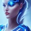 Placeholder: cyberblue, head, woman, portrai, tron