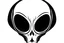 Placeholder: alien head clip art stencil black on white