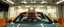 Placeholder: car driving happy 2d anime fluffy slimy alien hippo gremlin man in the style of Escher and Giger and Fallout 4, pinhole cam, airbrush 3d rendering, on tv screen:A five-second cinematic single take in a clean industrial presentation hall.